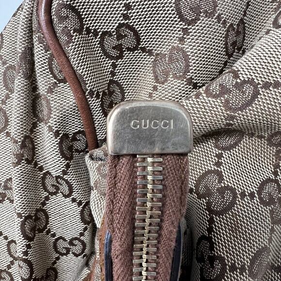 Gucci Sukey Logo Monogram Canvas Leather Trim Boston Bag with Shoulder Strap - Picture 6 of 9